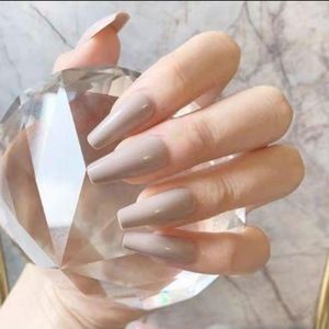 Greige Press On Nails